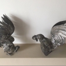 Versilberte (England)Kämpfende Häne 2 Stk. bis 26,3 cm Hoch Top